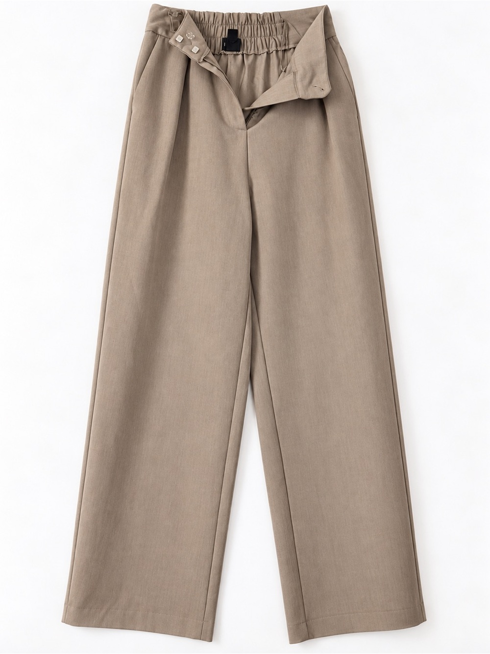 River Island Taupe High-Waist Wide Leg Trousers